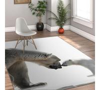Via Vela Alfombras Animales Blancos 60x90cm Lindo patrón Oso Polar Antideslizante con Respaldo Goma Alfombra Delgada Lavable para decoración Dormitorio y guardería
