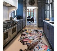 Via Vela Alfombras área Arte Callejero Shabby Chic Handsome Man Portrait Lavable a máquina Alfombra Delgada Pelo bajo súper Suave Antideslizante para Sala Estar 160x200cm