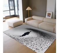 Via Vela Alfombras área diseño estético Cultura Abstracta Tinta Arte Hombre Patrón Espalda Antideslizante Esponjoso Pelo bajo Alfombra Delgada y Liviana para lavandería 80x150cm