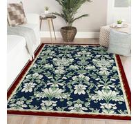 Via Vela Alfombras clásicas 90x150cm para salón Arte Tradicional Cocina tapete Antideslizantes Lavables Patrón de acanto Grande Resistente a Manchas esponjosa Dormitorio Fina Sala Juegos