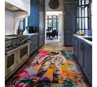 Via Vela Alfombras Coloridas área Lavables a máquina Arte Callejero Patrón Astronauta Estilo Graffiti Alfombra Delgada Suave Antideslizante Pelo bajo para Comedor 180x270cm