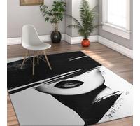 Via Vela Alfombras rústicas del área del Arte Estilo Moderno Elegante Sombrero Negro Moda Retrato Mujer Lavable Antideslizante Pelo bajo Alfombra Delgada para la Entrada 180x240cm