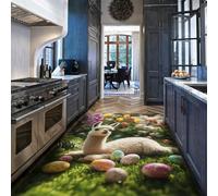 Via Vela Arte Animal Alfombra 90x180cm diseño de Huevos Pascua Alpaca adorables salón Alfombrilla Lavable Tapete Lavables Resistentes a Las Manchas del Dormitorio habitación bebé Grande para el