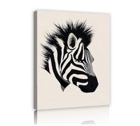Via Vela Arte mural moderno de lienzo cebra Estampados de animales Obras minimalistas Grandes murales de fauna Pintura para el salón y dormitorio Decoración del hogar 70x90cm