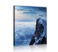 Via Vela El éxito es un viaje motivación arte mural de montaña inspirador para escalada de lienzos y pinturas azules de paisajes para decoración de oficinas 30x40cm
