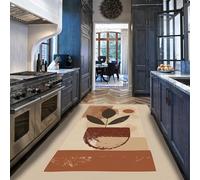 Via Vela Escandinavo Alfombra 180x270cm de Hoja en Maceta Alfombrilla Entrada a máquina Tapete Lavable abstrastrada Pelo bajo y Antideslizante Aula Sala conferencias Grande Suave para baño