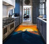 Via Vela Inspirador Mountain Peak Sunset Alfombrilla 180x270cm Retro Outdoor Escalada Cita gráfico Fina Plegable de Pelo bajo Resistente Manchas Grande Antideslizante Cocina apartamento Alfombra