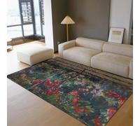Via Vela Jardín impresionista Claude Monet Alfombra Comedor 90x180cm arbusto Rosas Rojas estético Alfombra Lavable con tapete fácil Limpiar salón Dormitorio
