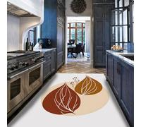 Via Vela Lavable Alfombra 180x240cm de área Cocina botánica Alfombrilla Salón Tapete abstractas Hoja bajo la Mesa Antideslizante Suelo Moqueta Pelo Plegable Dormitorio Grande Manta Blanca