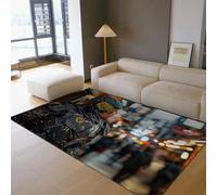 Via Vela Mecha futurista Lavable en máquina Alfombra 180x300cm Antideslizantes Junto a la Cama Guerrero robótico Alfombrilla de Dormitorio Pelo bajo Callejón Paisaje Resistente Manchas Tapete