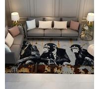 Via Vela Mono Industrial Alfombra Dormitorio 90x180cm Metal Oxidado Steampunk Arte Urbano Alfombra Antideslizante con tapete salón Sala Juegos Sala Juegos Dormitorio