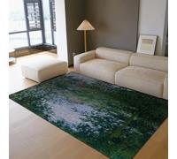 Via Vela Nenúfares Claude Monet Alfombra Comedor 120x180cm impresionista francés Verde Estanque Arroyo estético Alfombra Grande Antideslizante con tapete Suave salón Dormitorio