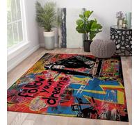 Via Vela Pop Art 180x300cm Alfombra for Salon Machine Lavable Alfombrilla Funny Animal Theme Large Tapete Comedor Office Follow Your Dreams Monkey Estampado Pelo Corto Lightweight Thin Antideslizante
