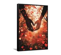 Via Vela Romántico Hacer un corazón con ambas manos Lienzo Arte de pared Impresiones Amor Imagen temática Obra de arte para dormitorio San Valentín Póster Pintura decor 60x92cm con marco negro