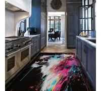 Via Vela Street Graffiti Alfombra 160x200cm de león para Cocina Pop Art Alfombrilla Blanda Rugiendo Splash Patrón Animal Tapete Pelo bajo Fondo Antideslizante Superficie Sala Juegos Cueva del