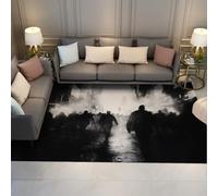 Via Vela Tapete estético Moderno Grande 120x150cm Silueta Multitud Calle Ciudad Lavable a máquina salón Dormitorio contemporáneo Fino Respaldo Goma
