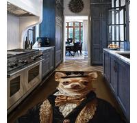 Via Vela Vintage Alfombra 90x150cm Large Salon Alfombrilla Mascotas Portrait Lavable Tapete para Dormitorio Comedor Gentleman Chihuahua Print Antideslizante Resistente a Las Manchas Foldable Thin