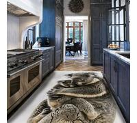 Via Vela White Alfombra 60x120cm Retro Soft Lavable Alfombrilla for Salon Animal Theme Antideslizante Resistente a Las Manchas Tapete Cozy Style Koala Hugging Estampado Thin Large Cocina Laundry Room