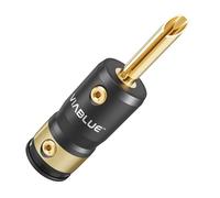 VIABLUE Conectores tipo banana T8 * pines flexibles * Terminales de cable * chapado en oro real de 24 quilates * carcasa de metal * conectores de alta gama * 2 pares (4 unidades)