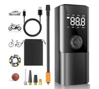 Viafexna Inflador Electrico, 6000Mah Compresor Aire Portatil, 150 PSI Hinchador Ruedas Coche con Manómetro para Ruedas De Coche, Bicicleta, Pelota, Globos, Colchon Hinchable