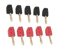 ViaGasaFamido 10 Conectores Banana de 4 Mm, Conectores de Latón para Sistemas de Audio y Vídeo, Conexión Rápida para Altavoces y Cine en Casa (5 rojos + 5 negros)