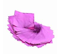 ViaGasaFamido 100 Envoltorios de Papel de Aluminio de 3x3, 7 Colores, Papeles de Envolver para Paquetes Cuadrados DIY para Dulces, Postres, Embalaje de Dulces (Rojo rosado)