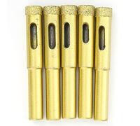 ViaGasaFamido 5 Brocas de Diamante para Sierra Perforadora, Broca de Diamante Dorada de 10 Mm para Mármol, Granito, Baldosas de Cerámica, Vidrio, Perforación de Hormigón para Instaladores,