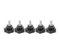 ViaGasaFamido 5 Piezas Perno Perno Torno Empuñadura Manual Perilla Giratoria Tuerca Tornillo de Bloqueo de Ciruela de Cinco Estrellas M8x40x20 con de Plástico de Ingeniería para Instrumentos