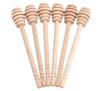 ViaGasaFamido 50 Palitos de Miel de Madera con Ranuras Profundas y Largo para Jarabe de Miel, Melaza, Líquido Viscoso (Tome Honey King Ranura 16CM)