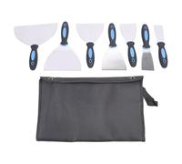 ViaGasaFamido 7 Raspadores de Masilla, Juego de Espátula de Acero Inoxidable con Bolsa de Almacenamiento para Reparar Paneles de Yeso, Aplicar Yeso y Quitar Papel Tapiz