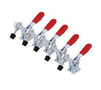 ViaGasaFamido Abrazadera de Palanca de Liberación Rápida de 5 Piezas, Abrazaderas de Palanca Horizontales de Acero de Alta Resistencia, Capacidad de 227 Kg para Proyectos de Carpintería y Metalurgia