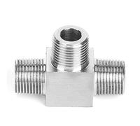 ViaGasaFamido Accesorios de Tubería Conector de Tubería de 3 Vías de Acero Inoxidable 304 Macho 3 8 Rosca BSP para Agua Gasóleo Plomería Divisor de Línea de Aire Adaptador de de Alta Presión