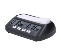 ViaGasaFamido Ajedrez Reloj Digital IR Ajedrez Juego Temporizador Multifuncional Pantalla Grande para Tablero Juego Temporizador con Bonus Delay Count Down Up (Black)