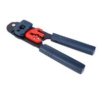 ViaGasaFamido Alicates de Crimpado RJ45, Trinquete de Bloqueo y Marco de | Herramienta de enchufe modular 8P8C, corte y pelado de acero endurecido, base de aluminio fundido, agarre antideslizante