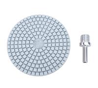ViaGasaFamido Almohadilla de Pulido de 4 Pulgadas para Amoladora Angular, Disco de Lijado de Diamante de Plástico de Nailon para Pulido de Mármol y Granito con Rosca de 5/8-11 y Adaptador, Perfecto