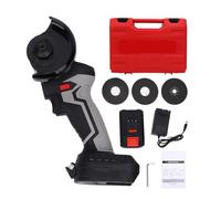 ViaGasaFamido Amoladora Angular Inalámbrica sin Escobillas, Mini Herramienta Eléctrica de 15000 Rpm con Batería de 21 V y 2000 MAh y 3 Discos de Corte para Cortar Tuberías de Plástico, (Enchufe de
