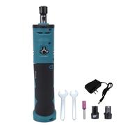 ViaGasaFamido Amoladora Troqueladora Inalámbrica con Luz, Batería de 2 X 1300mAh, 3 Velocidades Ajustables para Pulir, Pulir, Grabar y Desbarbar (Enchufe de la UE)