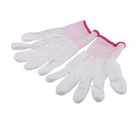 ViaGasaFamido Antiestáticos Recubiertos de PU, Fibra de Nailon, Diseño Antideslizante, Larga Duración, Trabajadores Electrónicos, Talla S (Pequeño (borde rosa))