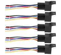ViaGasaFamido Arnés de relé de Automóvil de 5 PCS, DC12V 40A 5 Formas de Aprovechar los Enchufes con Cables Etiquetados de Color para el Bote de Motocicleta de Camionetas Automotrices