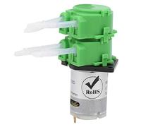 ViaGasaFamido Bomba Peristáltica Bomba Dosificadora de Doble Cabezal Cabezal de POM Manguera de Silicona de Grado Alimenticio DC12V 2 X 4 Mm de Entrega de 2 M para Circulación de Agua de Acuario y