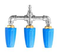 ViaGasaFamido Boquilla Triple, Boquilla para Lavadora a Presión 3 en 1, Rotación 360, Orificio 2.0 de 4000 PSI con Conexión Rápida de 1/4 de Pulgada, para Limpieza a Alta Presión de