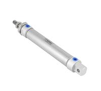 ViaGasaFamido Bore de 25 Mm de 100 Mm Mini Cilindro de Aire Neumático Cilindro de Acero Inoxidable Estructura de Doble Sello Reciprocador Acción Compacta Diseño a Prueba de Fuga, Producción de