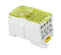 ViaGasaFamido Caja de Conexiones de Bloque de Terminales, Caja de Distribución de EnergíA Unipolar 690 V 250 A con Múltiples Puertos de Salida Ranura Combinada para Gabinetes de Distribución (YELLOW)