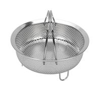 ViaGasaFamido Cesta de de Acero Inoxidable, Plegable, Diseño Perforado para una Cocción Uniforme, Ideal para Ollas y Arroceras Eléctricas (L)