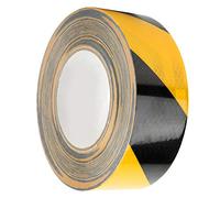 ViaGasaFamido Cinta Reflectante de Advertencia de Seguridad, Cinta Adhesiva de Resina de Poliéster 50 Mm X 25 M, Amarillo Negro, Autoadhesiva, 20% de Extensión, para Remolques Camiones Montacargas