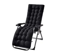 ViaGasaFamido Cojín Grueso para Tumbona de Patio - Cojín Antideslizante para Silla de Exterior de 67 Pulgadas para Tumbona, Ratán y Sillón Reclinable, Tela de Poliéster Resistente Al Agua (Black)