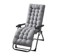 ViaGasaFamido Cojín Grueso para Tumbona de Patio - Cojín Antideslizante para Silla de Exterior de 67 Pulgadas para Tumbona, Ratán y Sillón Reclinable, Tela de Poliéster Resistente Al Agua (Grey)