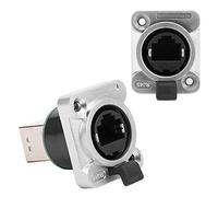 ViaGasaFamido Conector de ángulo Recto RJ45, Conector de Enchufe de Aviación Material de Aislador Redondo, Impermeable, Diseño Impermeable, IP67, Adecuado para el Cable 24-26AWG