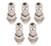 ViaGasaFamido Conector de Aviación GX16, Cobre, Aplicaciones Amplias, 5pcs, Aislamiento de Plásticos de Ingeniería Negra, Usos para Sistemas de Adquisición de Datos (8 Pines)
