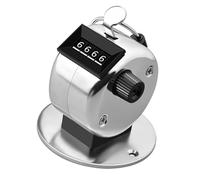 ViaGasaFamido Contador Manual de 4 Dígitos Acero Inoxidable Rango 0000-9999 para Conteo de Multitudes Inventario y Control Stock